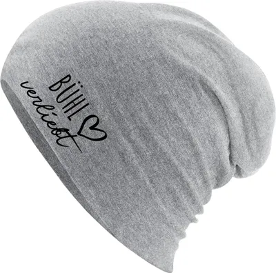 Produktbild von Huuraa Beanie Bühl verliebt Heather Grey One Size Baumwolle und Elasthan Mütze Geschenkidee