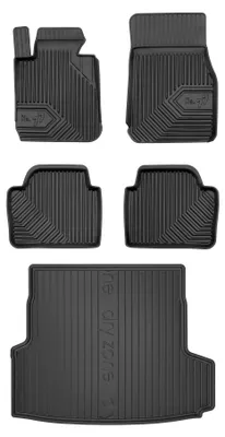 Productafbeelding van Rubberen automatten + kofferbakmat voor BMW Seria 3 F31 2011-2018 (stationwagen) – 5-delig, zwart, op maat – Wielganizator