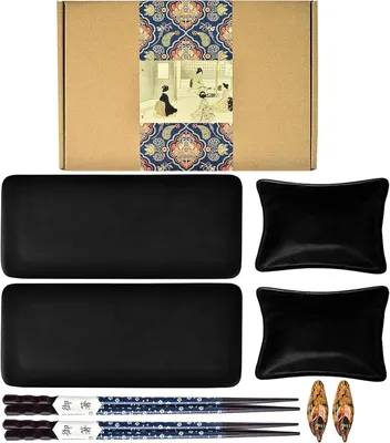 Produktbild von 8-teiliges Sushi-Teller-Set aus Keramik im japanischen Design