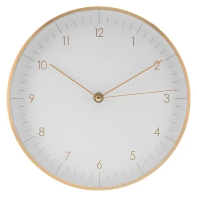 Quarz-Wanduhr ohne Ticken, 24 cm, skandinavisches Design, Weiß