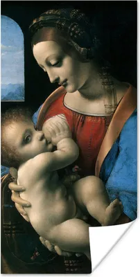 Produktbild von MuchoWow® Poster Die Jungfrau Maria - Leonardo da Vinci 20x40 cm - Plakat - Foto