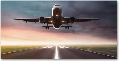 Produktbild von Tulup® Leinwandbild -100x50 cm - Wandkunst - Drucke auf Leinwand - Leinwanddruck  - Fahrzeuge - Gelb - Startendes Flugzeug