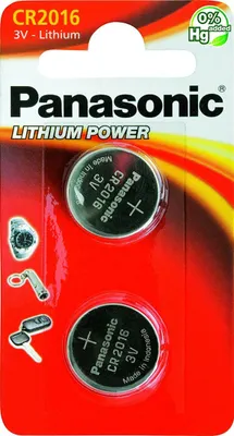 Produktbild von Panasonic CR-2016EL/2B, Einwegbatterie, CR2016, Lithium, 3 V, 2 Stück(e), 165 mAh