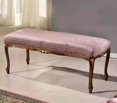 Produktbild von Wohnzimmer Klassische Sitzbank Luxus Sitzmöbel Polster Stoff Sitzbänke