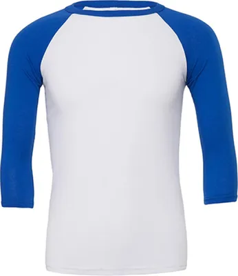 Immagine prodotto di Canvas 3200 | Maglietta da baseball a 3 / 4 maniche da uomo - Colore: White/True Royal - Taglia: M