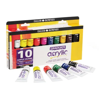 Obrázek produktu pro Sada akrylových barev Daler-Rowney Graduate, 10 x 38 ml