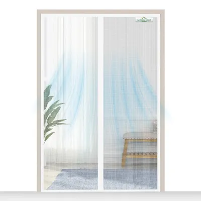 Imagen del producto de Mosquitera magnética para puerta de balcón, 85 x 205 cm, protección contra insectos para balcón
