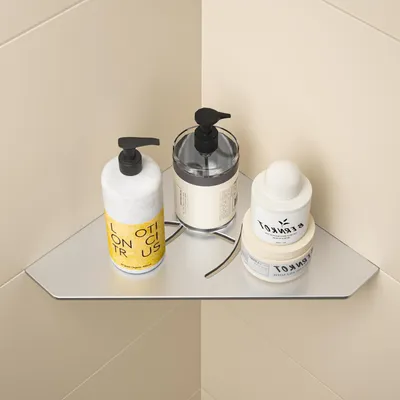 Productafbeelding van Doucheplank, hoekmodel, roestvrij staal SUS304, geborsteld, 254mm, 1 stuk