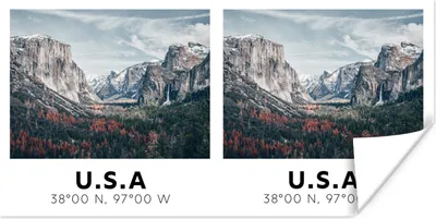 Produktbild von MuchoWow® Poster Yosemite - Amerika - Wyoming - Berge - Wald 160x80 cm - Foto Poster