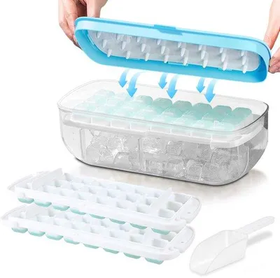 Zdjęcie produktu dla Solidchoice - Silikonowa forma do kostek lodu z pokrywką