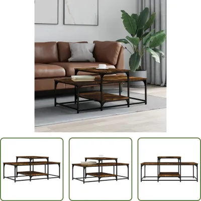 Produktbild von The Living Store Couchtisch Räuchereiche 102x60x45 cm Holzwerkstoff