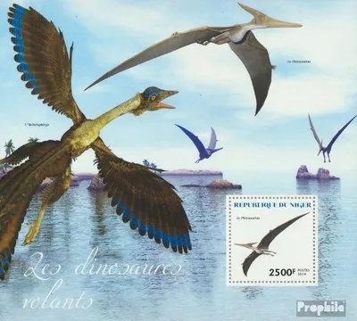 Produktbild von Briefmarken Niger 2014 Mi Block 329 (kompl. Ausg.) postfrisch Fliegende Dinosaurier