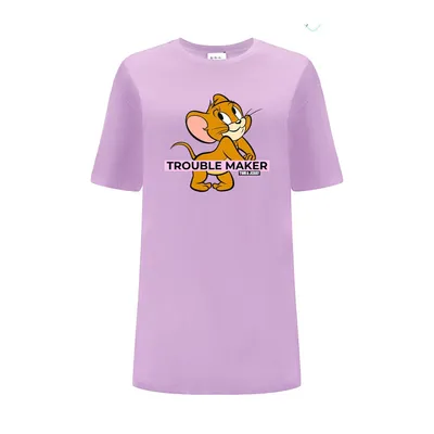 Produktbild von Damen-T-Shirt Oversize Tom & Jerry 012 Lila S