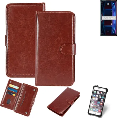 Produktbild von K-S-Trade 360° Hülle kompatibel mit Nubia RedMagic 5G braun Kunstleder Case BookCase WalletCase Kunstlederederhülle Handyhülle, Rundumschutz