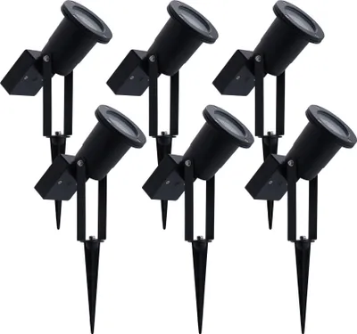 Produktbild von Ledvion 6er Set Gartenstrahler mit Erdspieß IP65 GU10 ohne Leuchtmittel