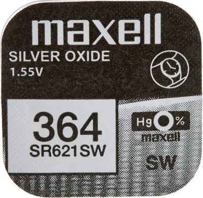 Produktbild von Maxell 364 Uhrenzelle Silber Oxid Knopfzelle SR 621 SW V3...