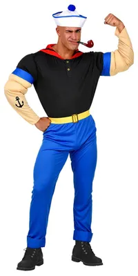 Immagine prodotto di Costume da marinaio forte - Travestimento muscolare da super marinaio - Costume da eroe L - 52/54
