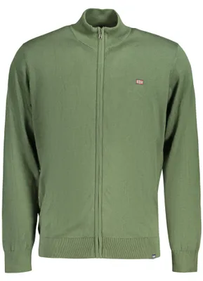 Produktbild von Grüner Herren-Cardigan mit Stickerei und Reißverschluss - Norwegen 1963