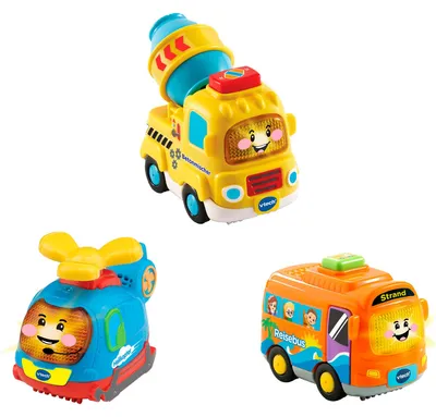 Produktbild von Tut Tut Baby Flitzer - 3er-Set Reisebus, Helikopter, Betonmischer
