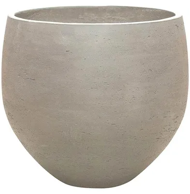 Productafbeelding van Keramische plantenpot, model Orb, beige, gewassen grijze kleur, diameter 48 cm, hoogte 43 cm