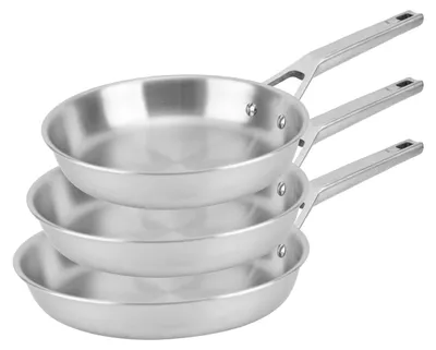 Productafbeelding van Florina Set van roestvrijstalen koekenpannen LUCIDA | 20 cm, 24 cm, 28 cm | 3-delig |