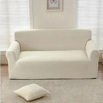 Obrázek produktu pro Bílý velurový přehoz na pohovku, 145x178 cm