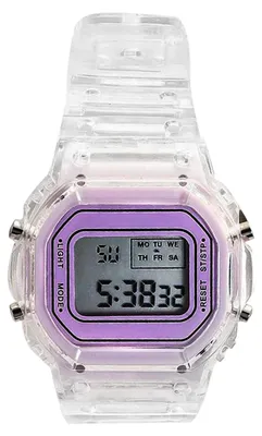 Obrázek produktu pro LED digitální hodinky, průhledné, vodotěsné, lehké, přesný čas, sportovní náramkové hodinky, fialové