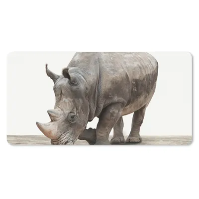 Produktbild von MuchoWow® Mauspad Mousepad Nashorn - Jungen - Wildtiere - Kinder - Mädchen - Tiere 60x30 cm - Mousepads - Maus Mat - Pad - Mausunterlage - Nachhaltig