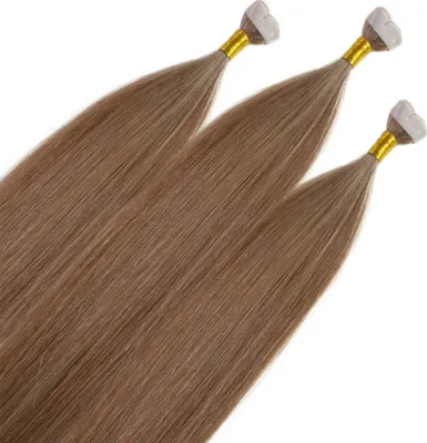 Produktbild von hair2heart Premium Mini Tape Extensions Echthaar - 12 Tapes 40cm Honigblond