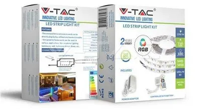 Immagine prodotto di V-TAC Kit striscia led strip RGB smd5050 60led/m multicolore 7W/m IP65 SKU 212354