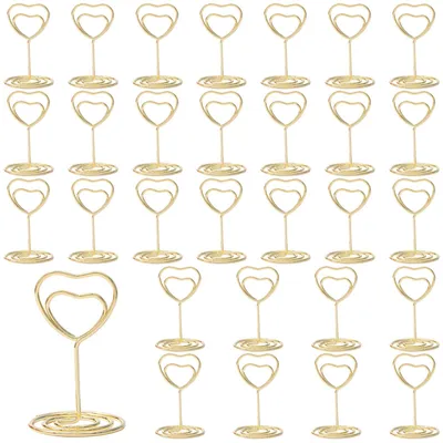 Produktbild von Tischkartenhalter - 30 Stück Fotohalter und Menükartenständer - Gold