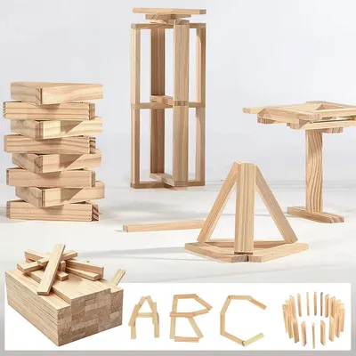 60 Holzstreifen zum Basteln – Eisen-Transport