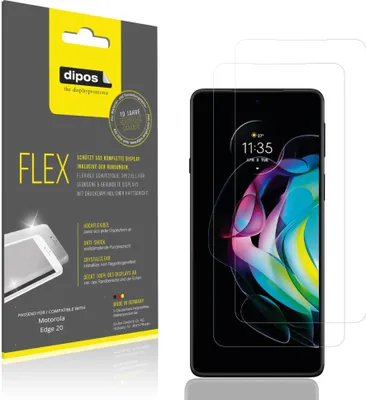Produktbild von 2x Schutzfolie für Motorola Edge 20 Folie, 100% Displayabdeckung, dipos Flex