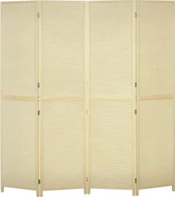 Image de HOMCOM Paravent intérieur en Bambou 4 Panneaux 180 x 180 cm séparateur de pièce cloison de séparation Pliable - Naturel