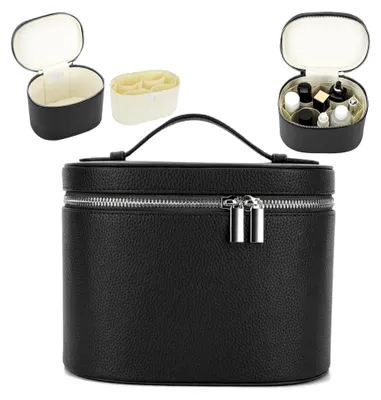 Produktbild von Kosmetiktasche aus Kunstleder mit herausnehmbarer Trennwand und großem Fassungsvermögen