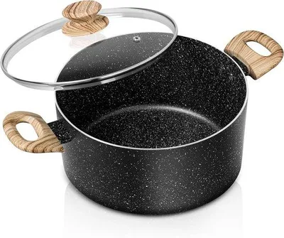 Produktbild von Suppentopf 5L mit Deckel - 24cm Antihaftpfanne Induktionsgeeignet
