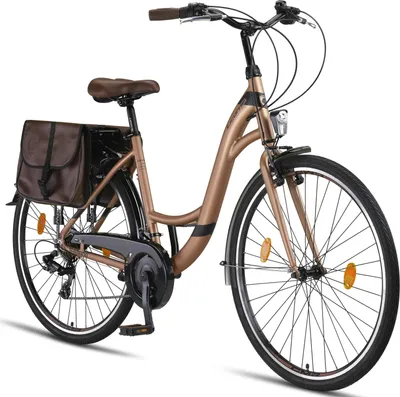 Produktbild von Licorne Bike Stella Plus Premium City Bike in Zoll Aluminium Fahrrad für Mädchen, Jungen, Herren und Damen - 21 Gang-Schaltung - Hollandfahrrad