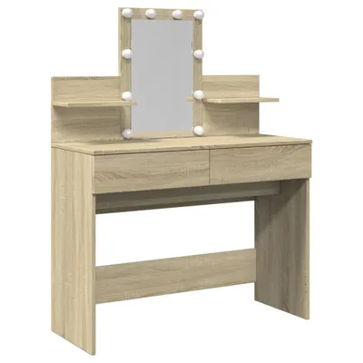 Produktbild von "SALE 2026" Schminktisch mit LED-Beleuchtung Sonoma-Eiche 100x40x130 cm - Schminktische DE9845549