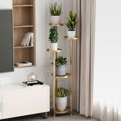 Produktbild von Pflanzenständer für den Innenbereich Metall Pflanzenregal Pflanzenhalter Pflanzenregal für Mehrere Pflanzen Töpfe Eck Blumenetagere für Terrasse Garten Balkon Wohnzimmer Schlafzimmer