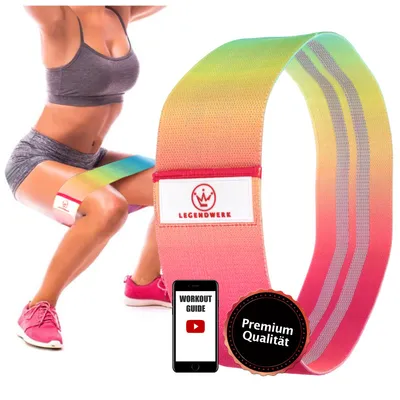Produktbild von Legendwerk® Fitnessband Set S, M, L - Widerstandsbänder für Krafttraining - Fitnessbänder - Resistance Bands - Booty Band - Trainingsband