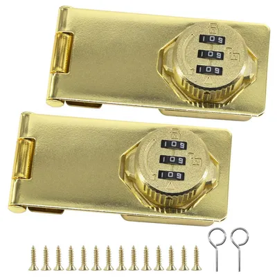 Image de Cadenas à combinaison, dorés, de 12,7 cm, lot de 2