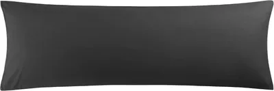 Productafbeelding van 50 x 160 cm, kussenslopen, hoofdkussensloop, lang met hotelsluiting van microvezel, zijslaapkussen, overtrek, lichaamskussen, zwart
