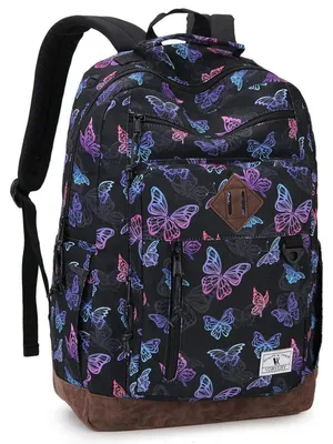 Immagine prodotto di Zaino per scuola, 15,6 pollici, per ragazze e signore, colore viola, capacità 16 litri, resistente all'acqua, con scomparto per laptop