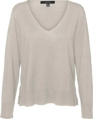 Image de Pull en crochet, coupe ample, col en V, manches longues | S