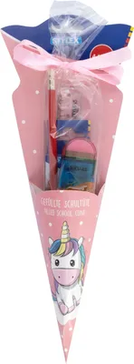 Produktbild von Schultüte 4-teilig gefüllt / Länge: 35cm / "Einhorn"