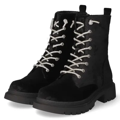Productafbeelding van La Strada dames veterschoenen, zwart, textiel, maat: 40