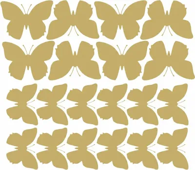 Produktbild von Schmetterlings-Wandaufkleber, große Aufkleber, 20 Stück, Gold mit Glanz