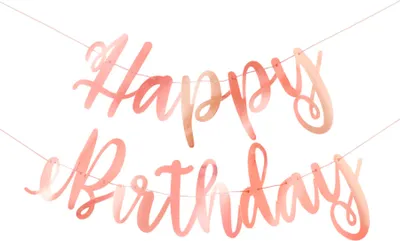 Produktbild von Happy Birthday Girlande roségold
