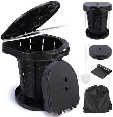 Produktbild von FastShopping - Camping WC Mobile Toilette mit Deckel, Tragbar bis 220 kg, Für Outdoor, Camping, Grill, Reisen, Angeln, Strand, Selbstverpflegung
