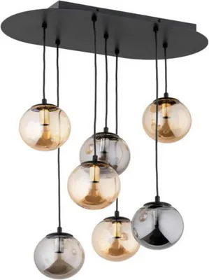 Obrázek produktu pro ORIGINAL 7xE14 10W dekorativní závěsná lampa 7 skleněných koulí ALF63165 Alfa
